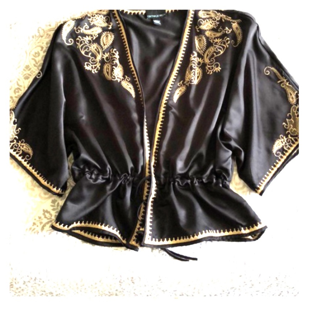 Cynthia Rowley Black Kimono top